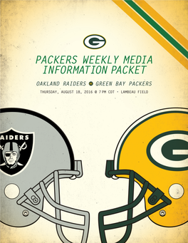 Packers Weekly Media Information Packet