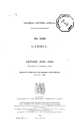 Annual Report of the Colonies. Gambia 1919