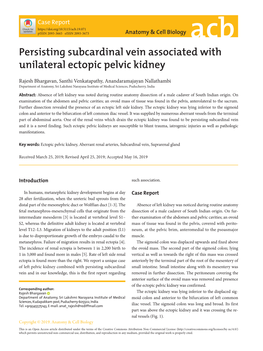 Persisting Subcardinal Vein Associated with Unilateral Ectopic Pelvic Kidney