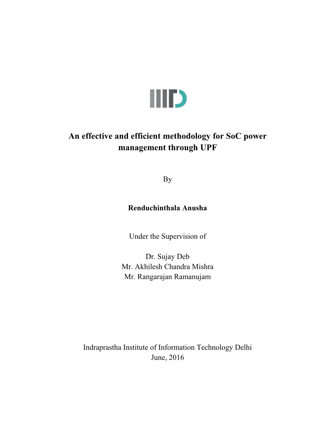An Effective and Efficient Methodology for Soc Power Management Through UPF