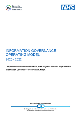Information Governance Operating Model 2020-2022