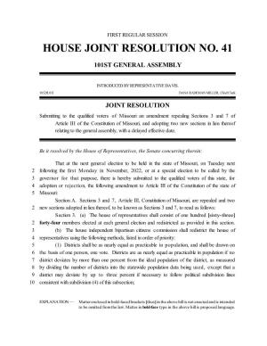 House Joint Resolution No. 41
