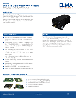 Mini ATR, 3-Slot Openvpx™ Platform RUGGED, SMALL FORM FACTOR