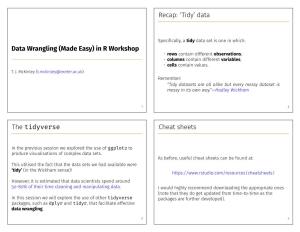In R Workshop Recap: 'Tidy' Data the Tidyverse Cheat Sheets