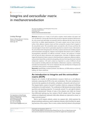 Integrins and Extracellular Matrix in Mechanotransduction