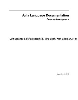 Julia Language Documentation Release Development