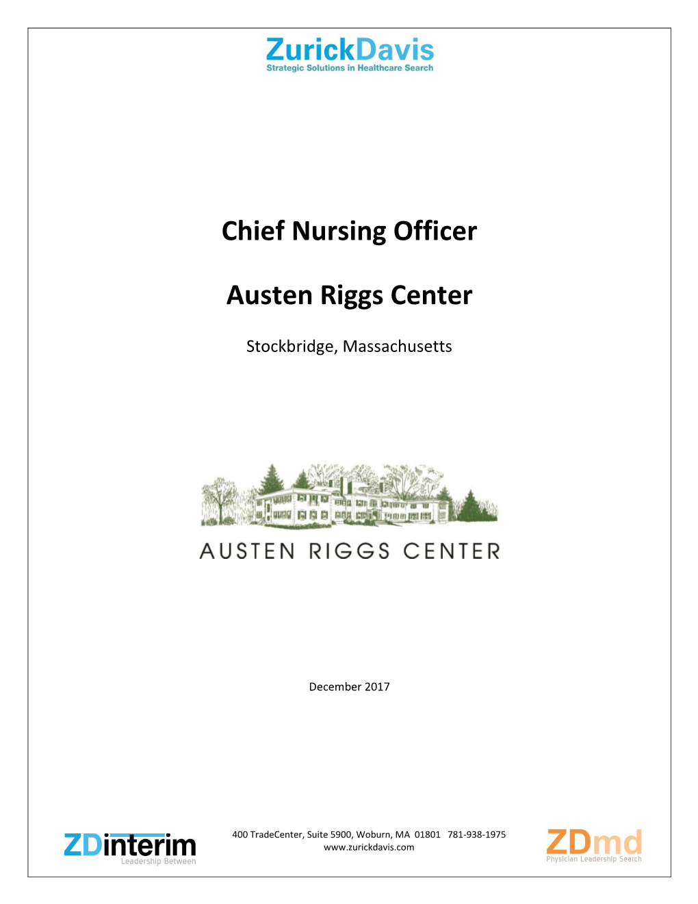 Chief Nursing Officer Austen Riggs Center