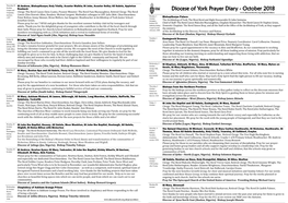 Diocese of York Prayer Diary