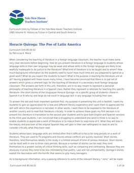 Horacie Quiroga: the Poe of Latin America
