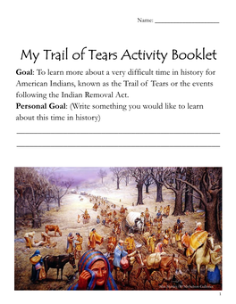 My Trail of Tears Activity Booklet