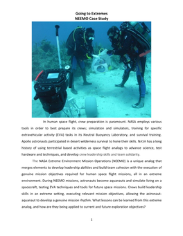 Going to Extremes NEEMO Case Study