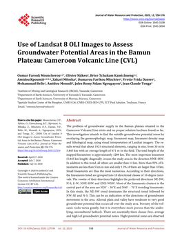 Use of Landsat 8 OLI Images to Assess Groundwater Potential Areas in the Bamun Plateau: Cameroon Volcanic Line (CVL)