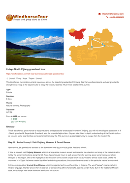8 Days North Xijiang Grassland Tour