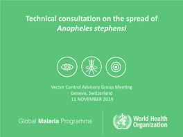 Technical Consultation on the Spread of Anopheles Stephensi