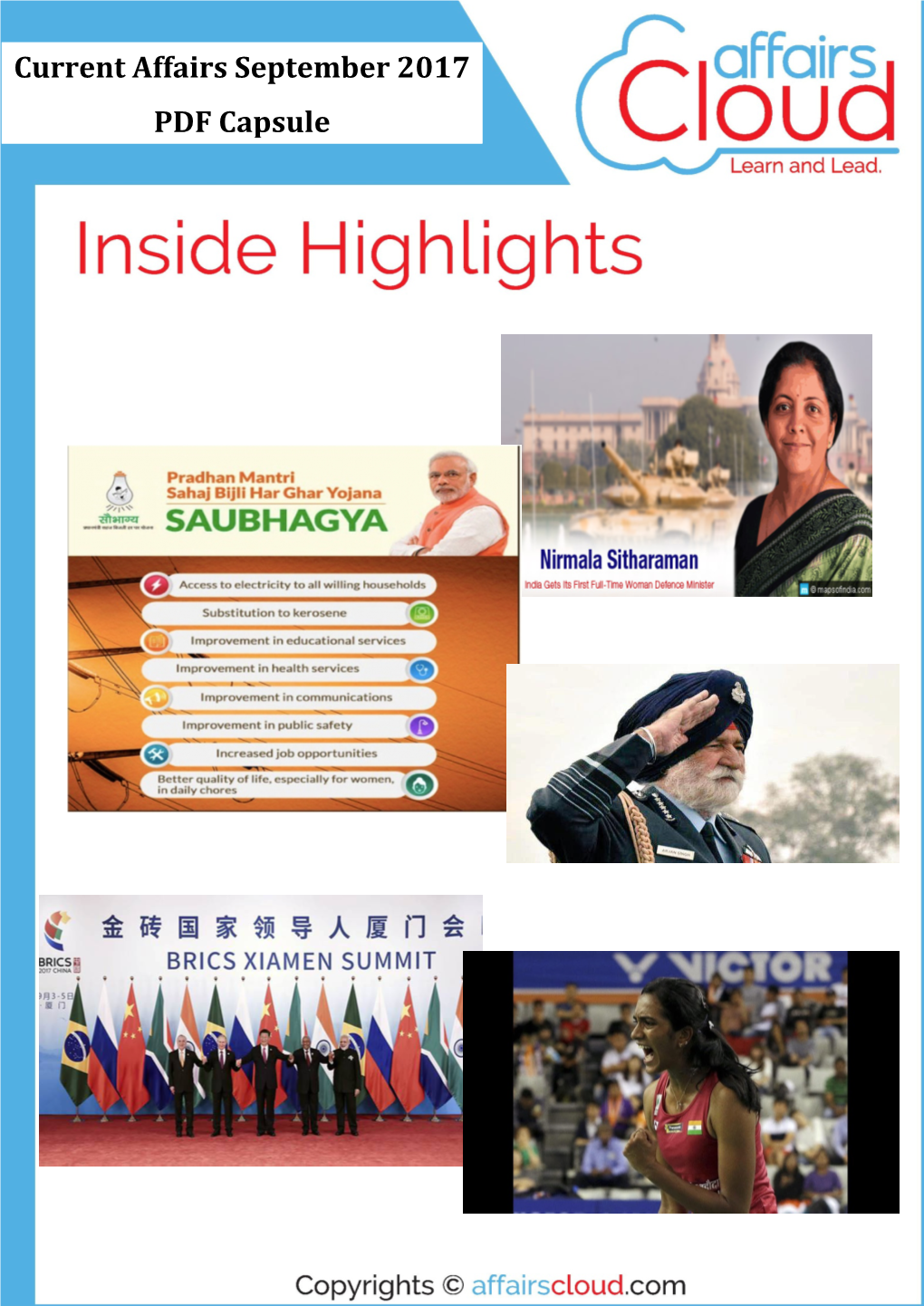 Current Affairs September 2017 PDF Capsule