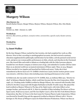 Margery Wilson