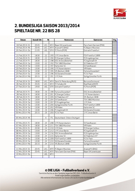 Bundesliga-Spielplan Saison 2011/2012