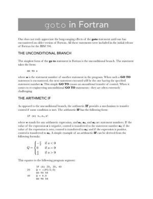 Goto in Fortran