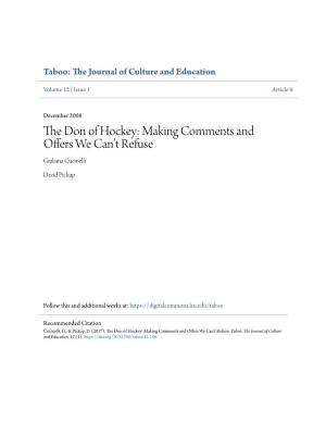 The Don of Hockey: Making Comments and Offers We Can’T Refuse