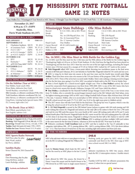 MSUFB Game 12 Notes Ole Miss.Indd