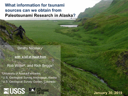 Alaska Paleotsunami Research