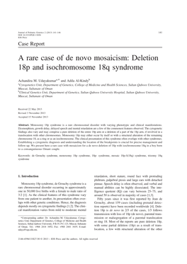 Deletion 18P and Isochromosome 18Q Syndrome