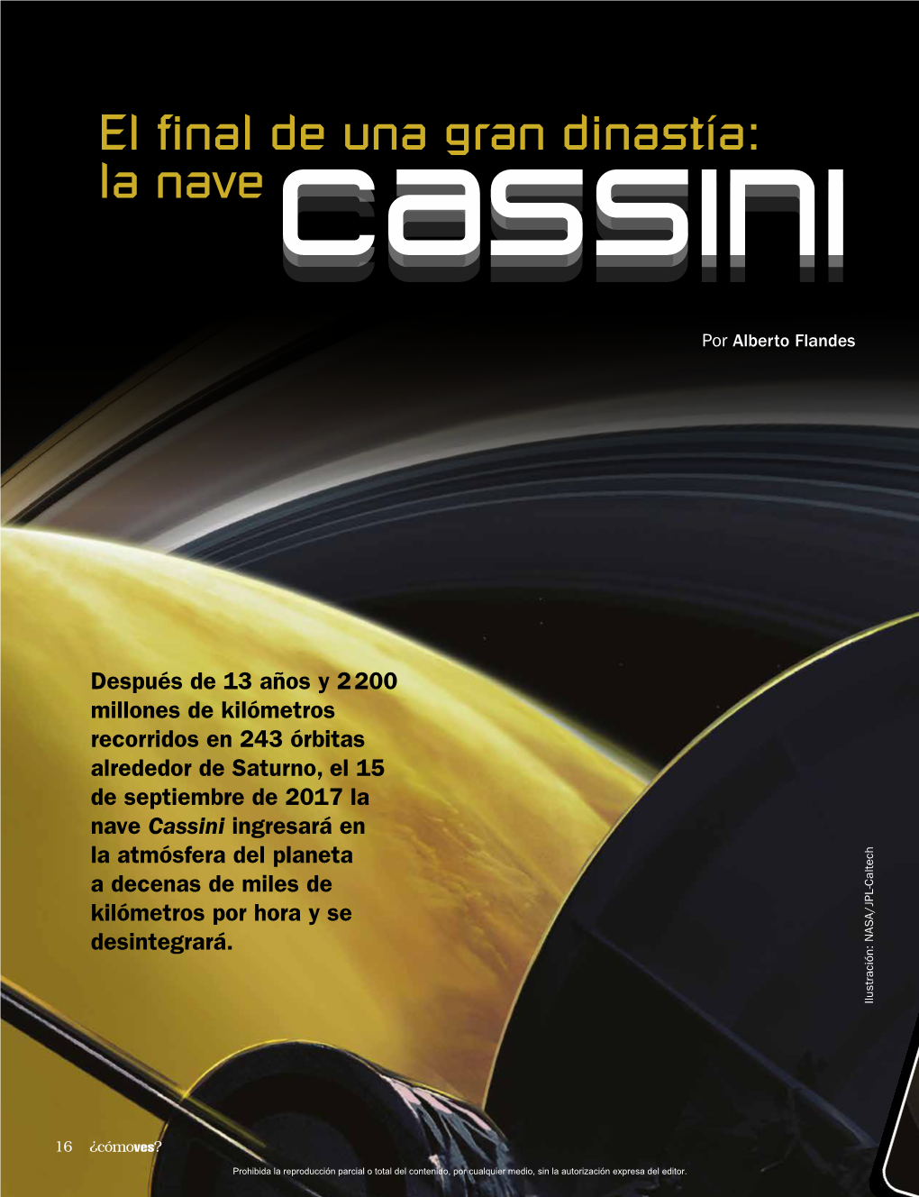 La Nave Cassini Por Alberto Flandes