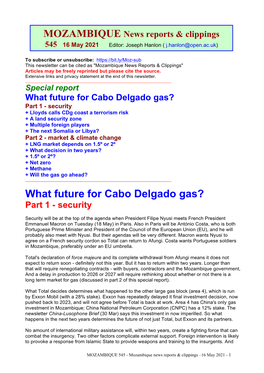 What Future for Cabo Delgado Gas?