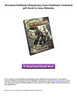 Pathfinder Roleplaying Game Pathfinder Unchained Pdf Ebook by Jason Bulmahn