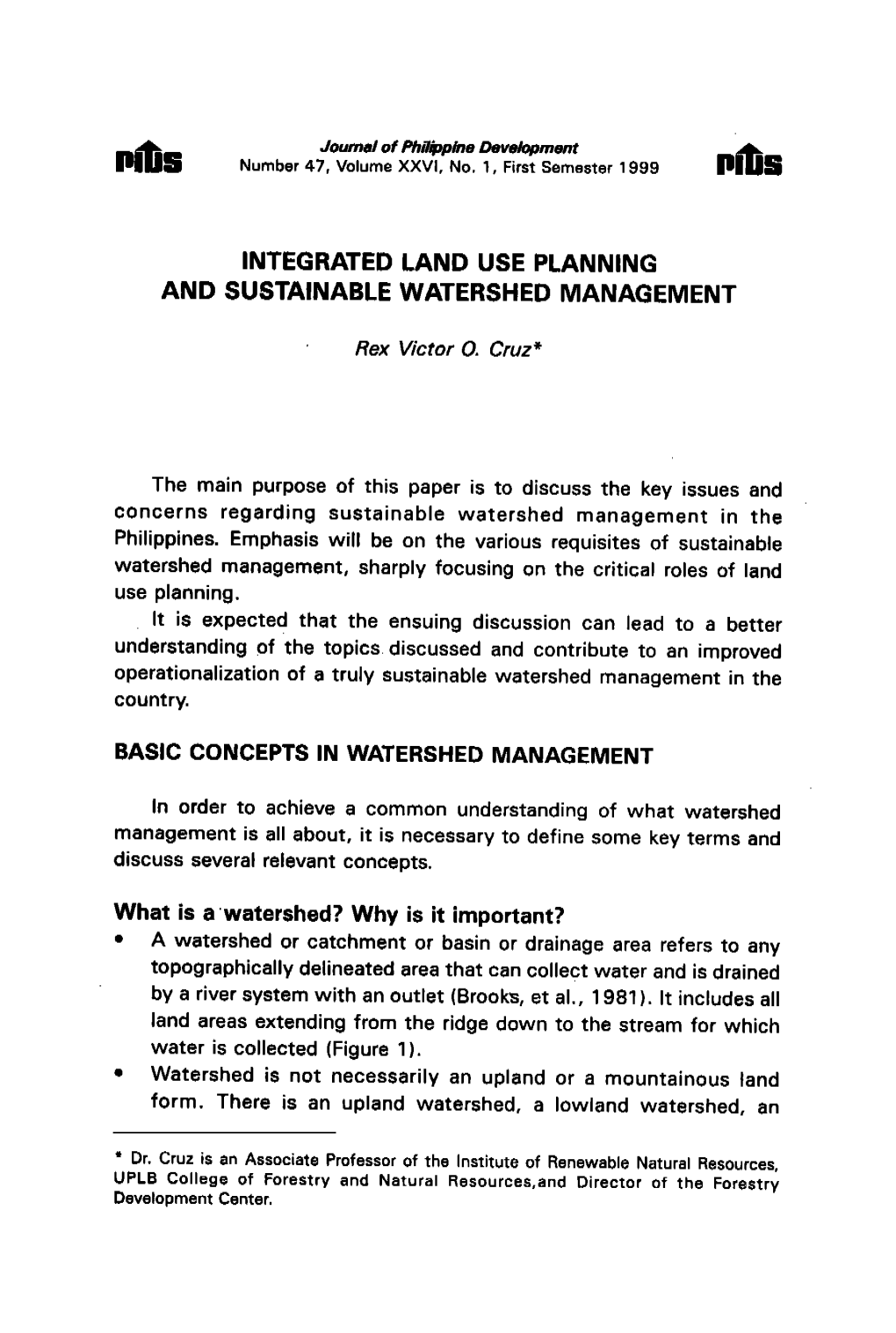 Integrated Land Use Planning and Sustainable Watershed Management