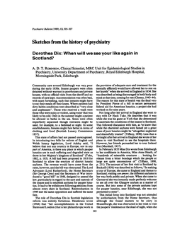 Sketches from the History of Psychiatry