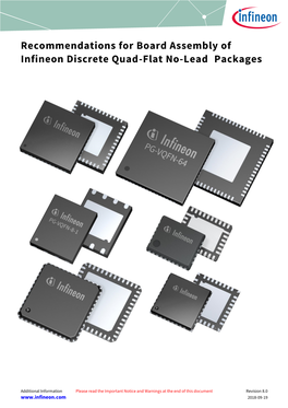 Recommendations for Board Assembly of Infineon Discrete Quad-Flat No-Lead Packages