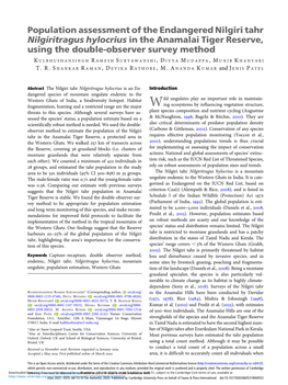 In the Anamalai Tiger Reserve, Using the Double-Observer Survey Method