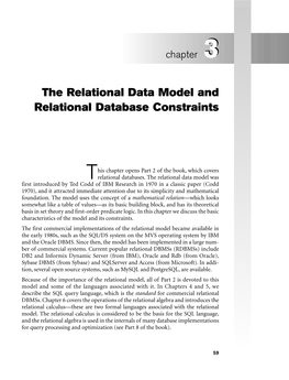 The Relational Data Model and Relational Database Constraints