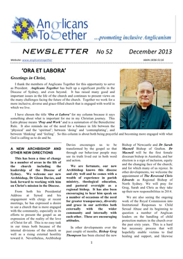 Newsletter No 52 December 2013