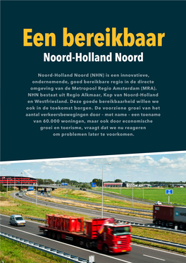 Bereikbaarheidsvisie Noord-Holland Noord