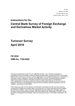 Central Bank Survey of Foreign Exchange and Derivatives Market Activity