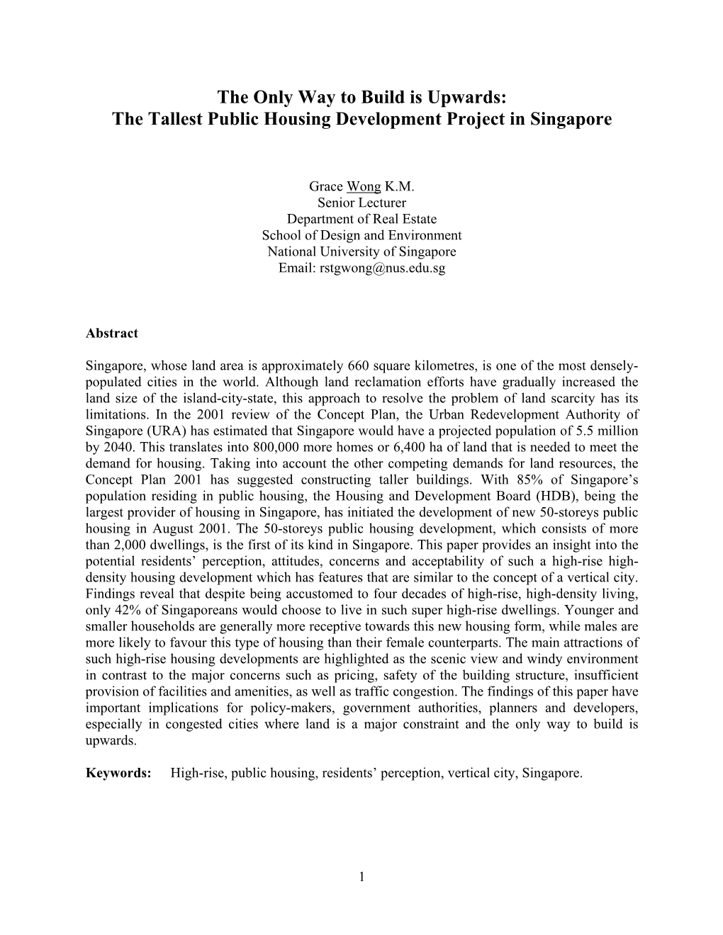 The Only Way to Build Is Upwards: the Tallest Public Housing Development Project in Singapore