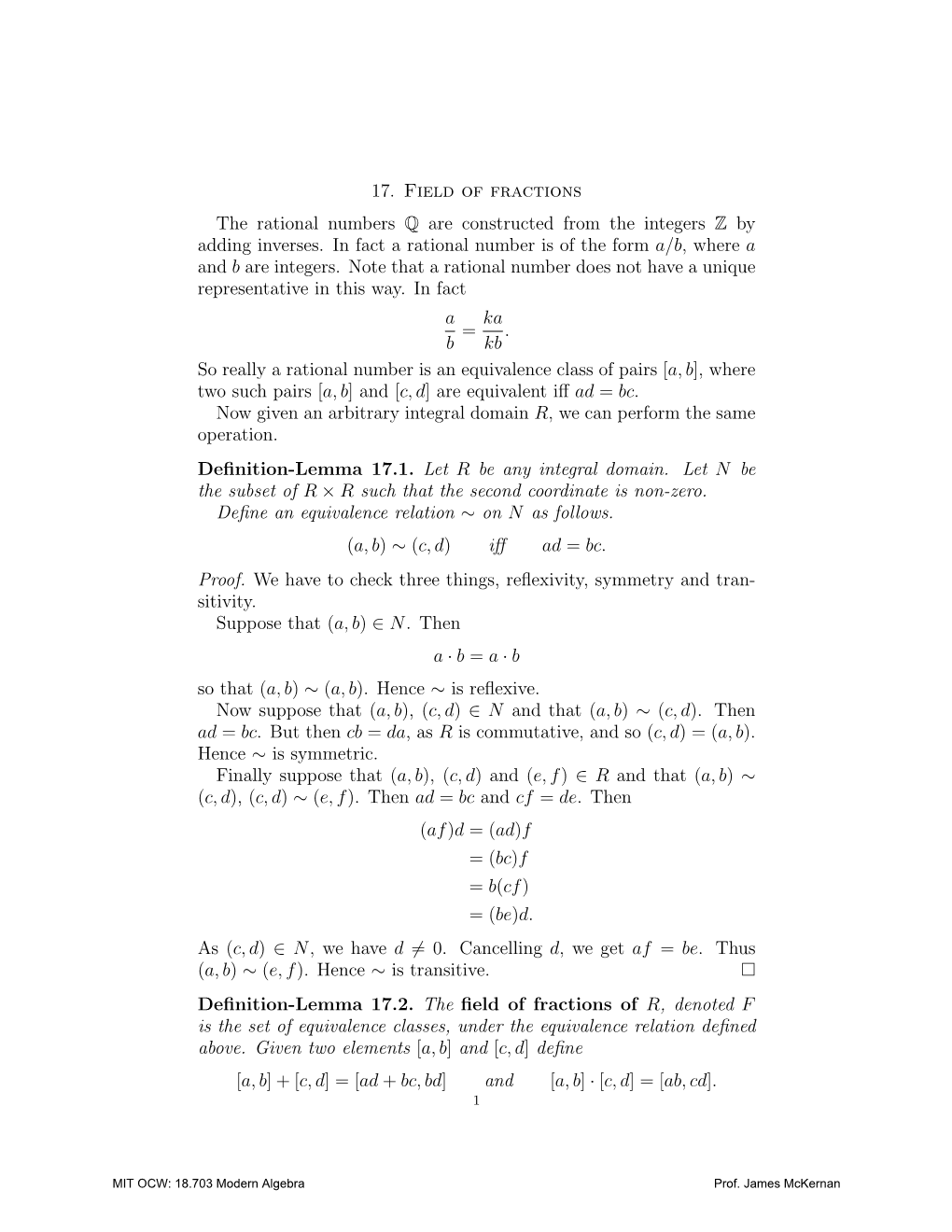 Field of Fractions (PDF)