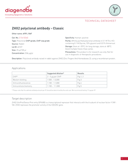 ZHX2 Polyclonal Antibody - Classic