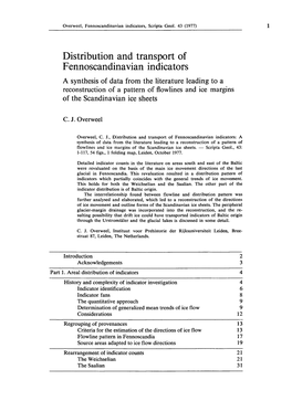 Distribution and Transport of Fennoscandinavian Indicators