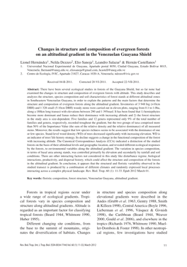 Changes in Structure and Composition of Evergreen Forests on an Altitudinal Gradient in the Venezuelan Guayana Shield