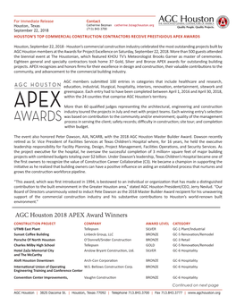 AGC Houston 2018 APEX Award Winners