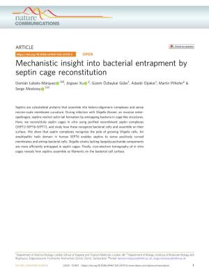 Mechanistic Insight Into Bacterial Entrapment by Septin Cage