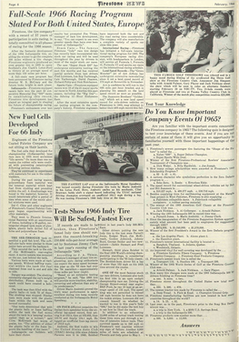 Full-Scale 1966 Racing Program Slated for Both United States