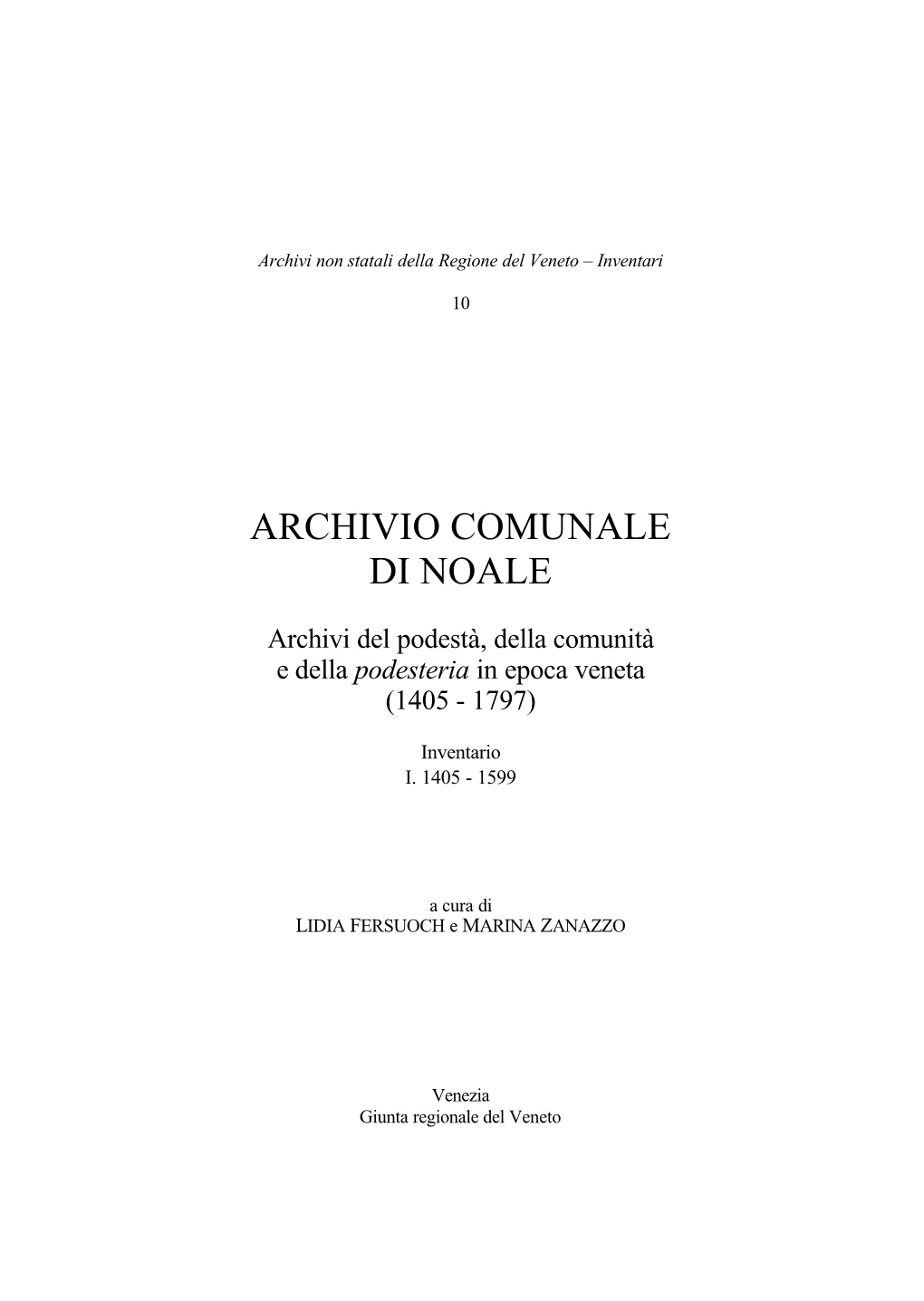 Archivio Comunale Di Noale