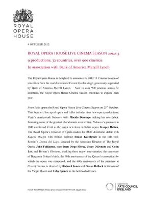 Royal Opera House Live Cinema Season 2012/13 9