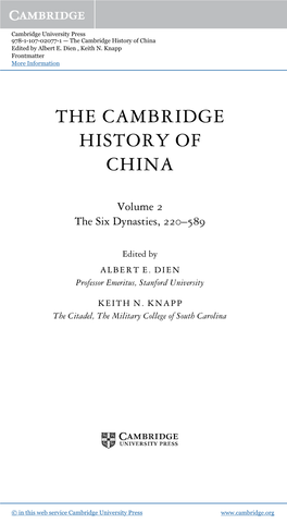 The Cambridge History of China Edited by Albert E