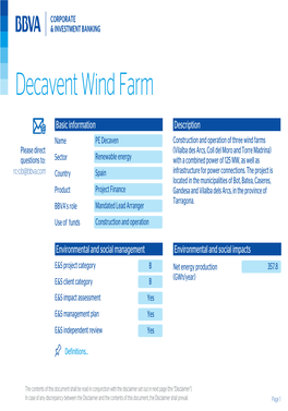 Decavent Wind Farm