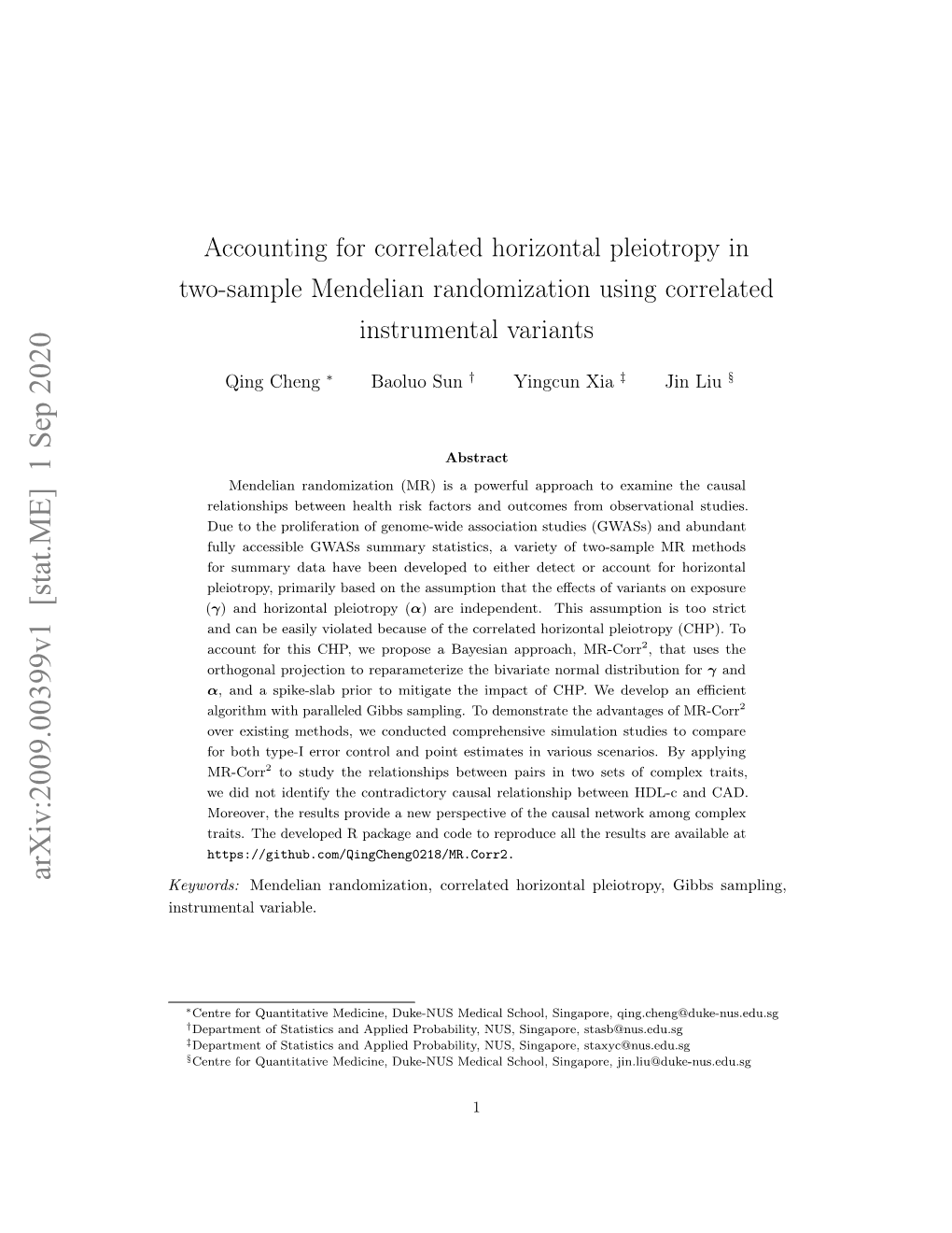 Accounting for Correlated Horizontal Pleiotropy in Two-Sample Mendelian Randomization Using Correlated Instrumental Variants